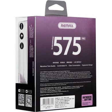 Навушники вакуумні Remax (OR) RM-575 Pro 3.5 Jack з мікрофоном фіолетовий Purple фото