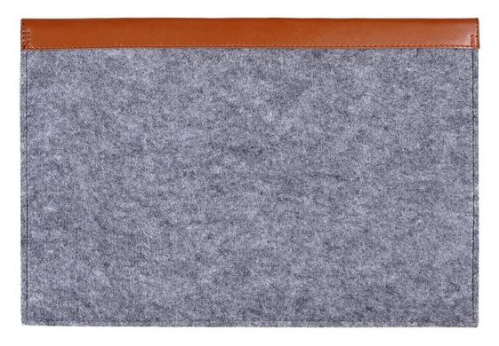 Фетровий чохол-конверт Gmakin для Macbook New Air Фетровий чохол-конверт Gmakin для Macbook New Air 13 (2018-2020) сірий + коричневий (GM12-13New) Gray + Brown фото