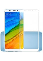 Защитное стекло для Xiaomi Redmi 5 Plus CAA 2D с проклейкой по рамке белая рамка White фото