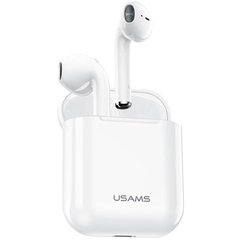 Навушники бездротові вакуумні Usams LQ Series Bluetooth з мікрофоном білі White (US-LQ001) фото