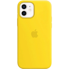 Чехол силиконовый soft-touch Apple Silicone case with MagSafe для iPhone 12/12 Pro желтый Sunflower фото