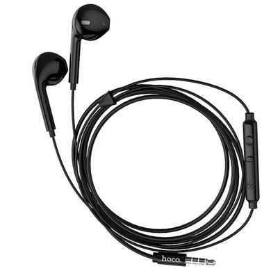 Навушники вакуумні Hoco M55 3.5 Jack з мікрофоном чорні Black фото