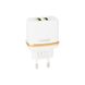 Мережевий зарядний пристрій LDNIO 2 порту USB швидка зарядка 2.4A СЗУ біле White + USB Cable iPhone 5 (DL-AC52), Білий