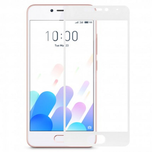 Защитное стекло с рамкой для Meizu M5C (white) фото