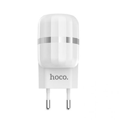 Мережевий зарядний пристрій Hoco C41A 2 порту USB швидка зарядка 2.4A СЗУ White фото