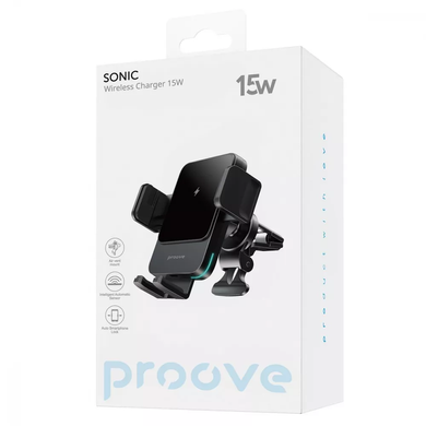 Автомобільний тримач з Бездротовим ЗП Proove Sonic 15W фото