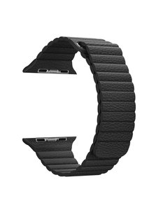 Ремешок Leather loop для Apple Watch 38/40mm кожаный черный магнитный ARM Series 5 4 3 2 1 Black фото