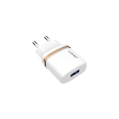 Мережевий зарядний пристрій LDNIO 1 порт USB 1A СЗУ біле White + USB Cable iPhone 5 (DL-AC50) фото