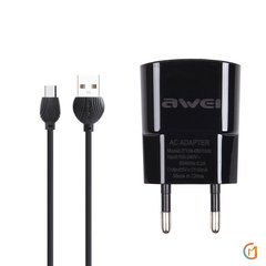 Комплект адаптер + кабель Micro USB Awei C-831 Black (Y677630047) фото