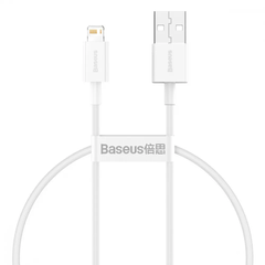 Кабель USB to Lightning Baseus 2.4A 0,25m White фото