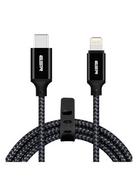 Кабель Lightning to USB-C MFI ESR 2m черный Black фото