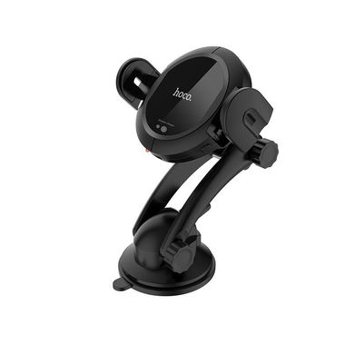 Холдер Hoco CA35 Black (Крепление присоска + Вентеляционная решетка) + Wireless Charger фото