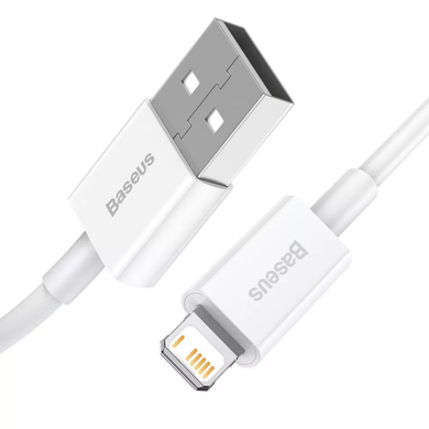 Кабель USB to Lightning Baseus 2.4A 0,25m White фото