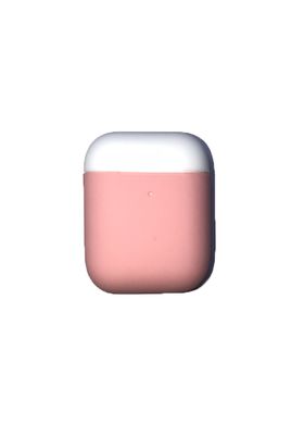 Силіконовий чохол для Airpods 1/2 рожевий + білий ARM тонкий Pink + White фото