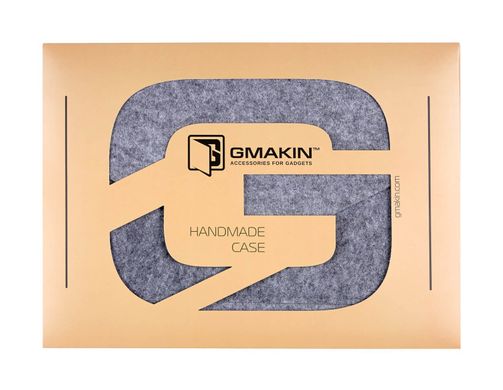Фетровий чохол-конверт Gmakin для Macbook Air 13 (2012-2017) / Pro Retina 13 (2012-2015) сірий (GM07) Gray фото
