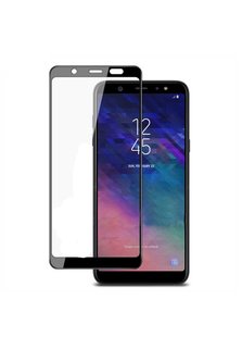 Защитное стекло с полной проклейкой для Samsung A6 Plus black фото