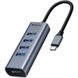USB HUB на 4 порти USB + HDMIBaseus Type-C (CAHUB-N0G) сірий Metal