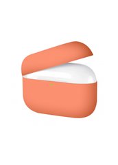 Силиконовый чехол для Airpods Pro оранжевый ARM тонкий Peach фото