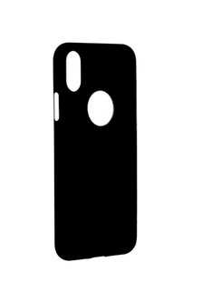 Чехол силиконовый с вырезом под яблоко для iPhone Xr Black фото