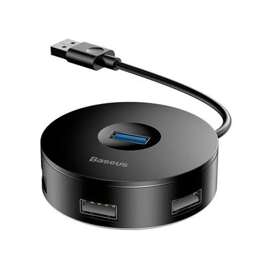 USB HUB на 4 порта USB Baseus Round Box (CAHUB-F01) чорний Black фото