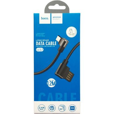 Кабель Micro-USB to USB Hoco U37 1,2 метра черный Black фото