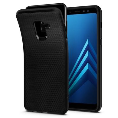 Чехол противоударный Spigen Original Liquid Air для Samsung Galaxy A8 (2018) черный ТПУ+пластик Matte Black фото
