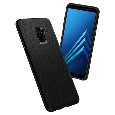 Чохол протиударний Spigen Original Liquid Air для Samsung Galaxy A8 (2018) чорний ТПУ + пластик Matte Black фото