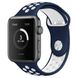 Ремінець Nike Band для Apple Watch 38/40/41mm силіконовий синій+білий спортивний ARM Series 5 4 3 2 1 blue/white фото
