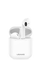 Навушники бездротові вкладиші USAMS (US-LQ001) Bluetooth з мікрофоном білі White фото
