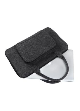 Фетровый чехол-сумка Gmakin для MacBook Air/Pro 13.3 черный с ручками (GS02) Black фото