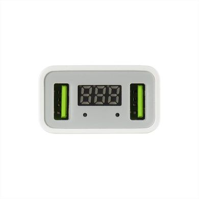 Мережевий зарядний пристрій Usams US-CC040 LED 2 порту USB швидка зарядка 2.2A СЗУ біле White фото