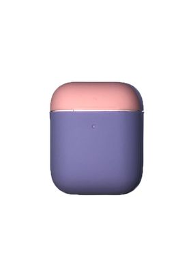 Силіконовий чохол для Airpods 1/2 фіолетовий + рожевий ARM тонкий Violet + Pink фото