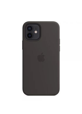 Чохол силіконовий soft-touch Apple Silicone case with Mag Safe для iPhone 12/12 Pro чорний Black фото
