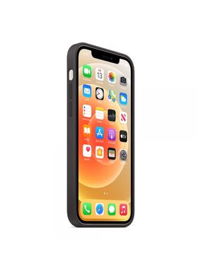 Чохол силіконовий soft-touch Apple Silicone case with Mag Safe для iPhone 12/12 Pro чорний Black фото