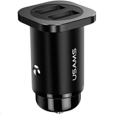 Автомобільний зарядний пристрій Usams С7 2 порту USB швидка зарядка 4.8А АЗП чорне Black (US-CC054) фото