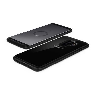 Чехол противоударный Spigen Original Ultra Hybrid для Samsung Galaxy S9 Plus черный ТПУ+стекло Matte Black фото