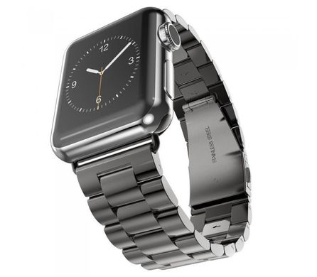 Ремінець Stainless Steel для Apple Watch 42 / 44mm металевий чорний ARM Series 6 5 4 3 2 1 Black фото