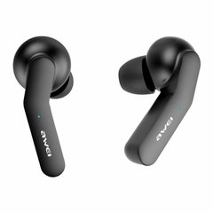 Навушники бездротові вакуумні Awei T10c Sport Bluetooth з мікрофоном чорні Black фото