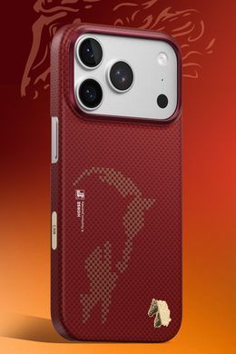 Чохол Blueo Blaze Steed Aramid Fiber Magnetic Case for iPhone 17 Pro Max Classic Red фото