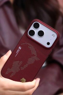 Чохол Blueo Blaze Steed Aramid Fiber Magnetic Case for iPhone 17 Pro Max Classic Red фото