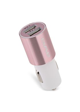 Автомобільний зарядний пристрій Awei C-100 2 порту USB швидка зарядка 2.4а АЗП рожеве Pink фото