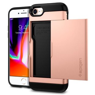 Чехол противоударный SGP A quality Slim Armor CS для iPhone 7/8/SE (2020) розовое золото ТПУ+пластик Rose Gold фото