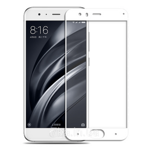 Защитное стекло 3D для Xiaomi Mi6 white фото