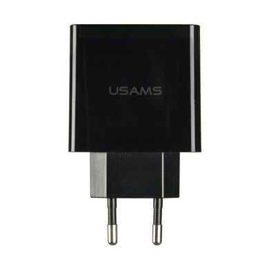 Мережевий зарядний пристрій Usams US-CC035 LED 3 порту USB швидка зарядка 2.4A СЗУ чорне Black фото
