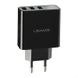 Мережевий зарядний пристрій Usams US-CC035 LED 3 порту USB швидка зарядка 2.4A СЗУ чорне Black