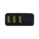Мережевий зарядний пристрій Usams US-CC035 LED 3 порту USB швидка зарядка 2.4A СЗУ чорне Black