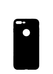 Чехол силиконовый с вырезом под яблоко для iPhone 7+/8+ Black фото