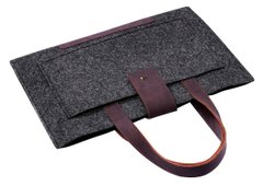 Фетровий чохол-сумка Gmakin для MacBook Air / Pro 13.3 чорний з ручками (GS04) Black фото