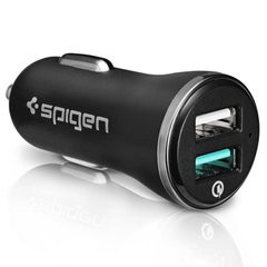 Автомобильное зарядное устройство Spigen Essential F27QC порта USB быстрая зарядка 3.0А АЗУ черное Black фото