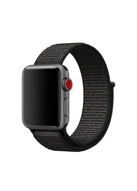 Ремешок Sport loop для Apple Watch 38/40mm нейлоновый черный спортивный ARM Series 5 4 3 2 1 Black фото